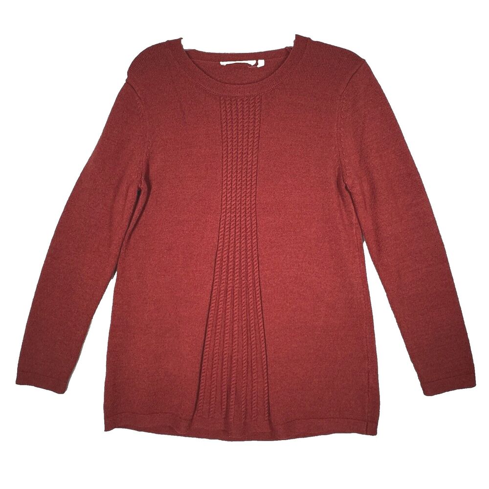 Soft Surroundings Sweater Womens Large Brick Red Priscilla‎ Pullover Tunic Boho